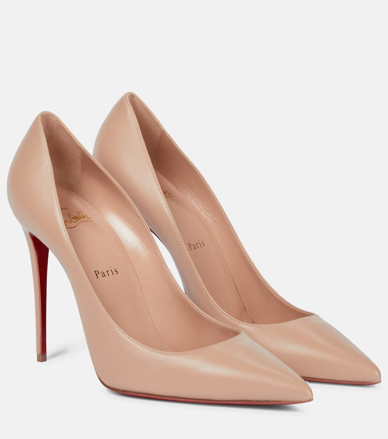 Christian Louboutin Kate 100 Leather Pumps Beige