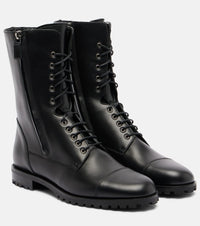 Manolo Blahnik Lugata leather combat boots
