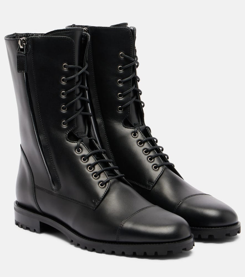 Manolo Blahnik Lugata leather combat boots