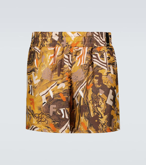 Fendi Printed silk shorts