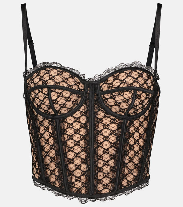 Gucci GG mesh and lace bustier