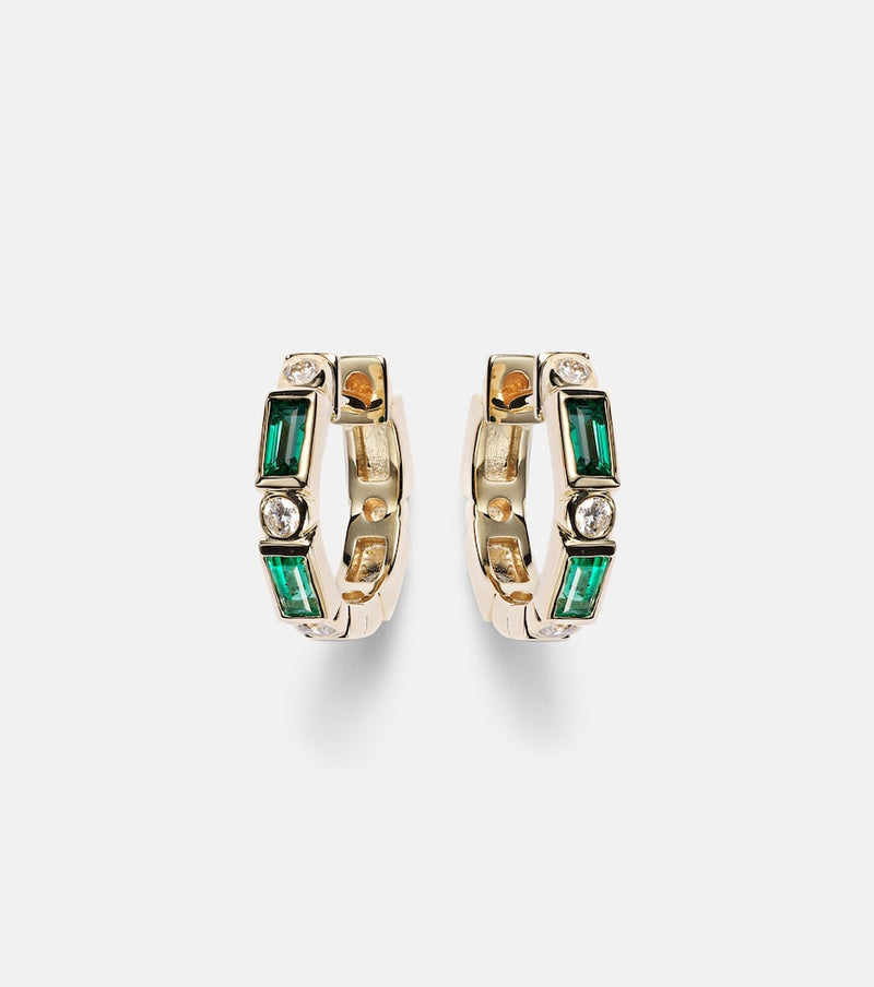 Sydney Evan Huggie 14kt yellow gold embellished earrings