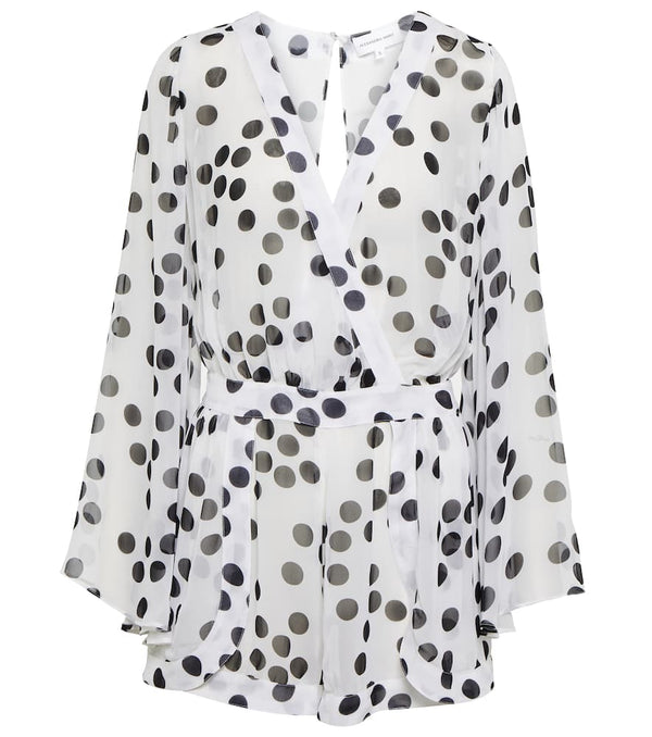 Alexandra Miro Emma polka-dot chiffon playsuit