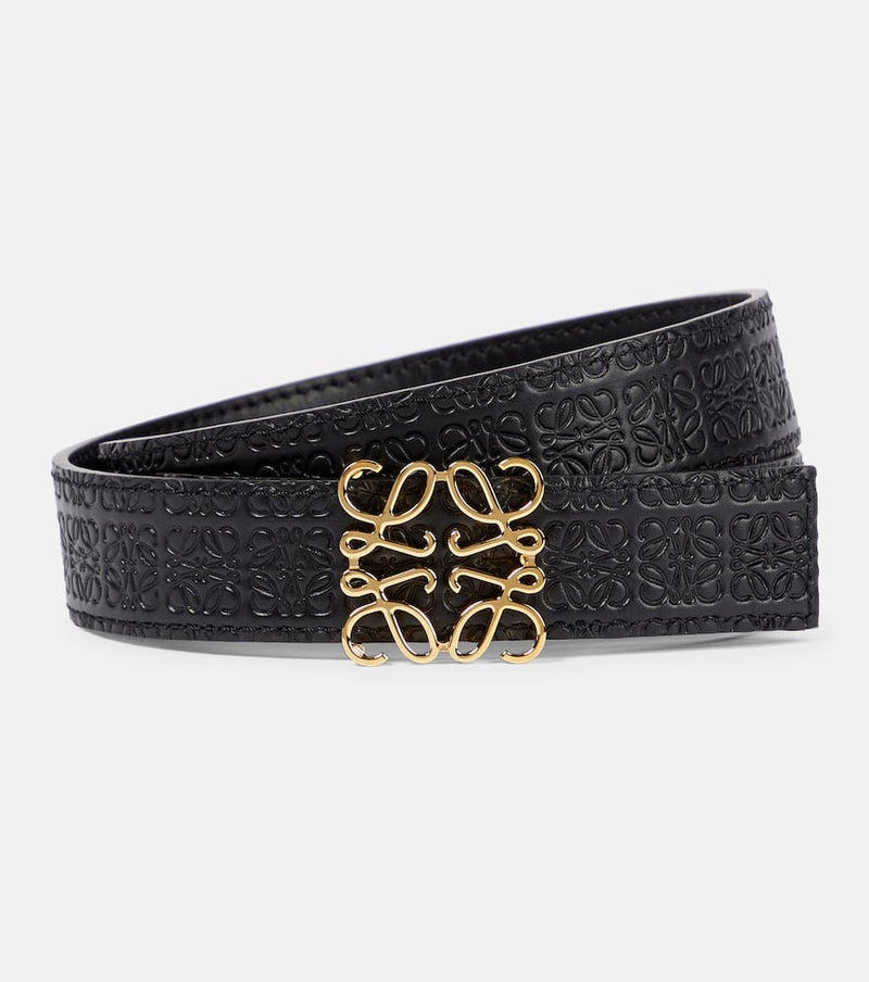 Loewe Repeat Anagram embossed leather belt