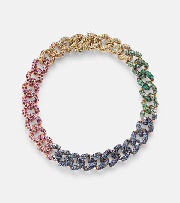 Shay Jewelry Rainbow Medium 18kt gold bracelet with gemstones