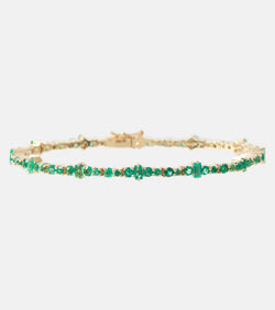 Ileana Makri Rivulet 18kt gold bracelet with emeralds