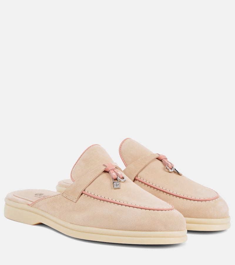 Loro Piana Summer Charms Walk suede slippers