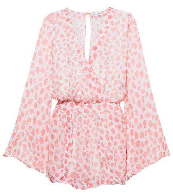 Alexandra Miro Emma leopard-print chiffon playsuit