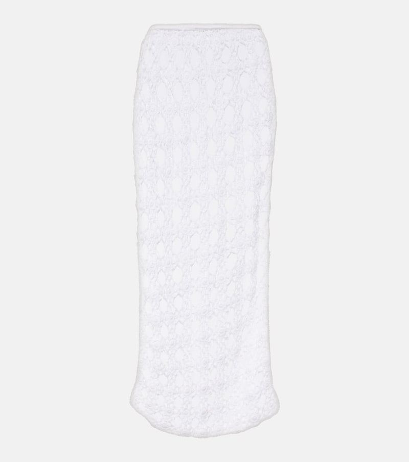 Anna Kosturova Rosette crochet cotton midi skirt