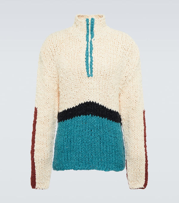 The Elder Statesman Block N Spiral bouclé sweater