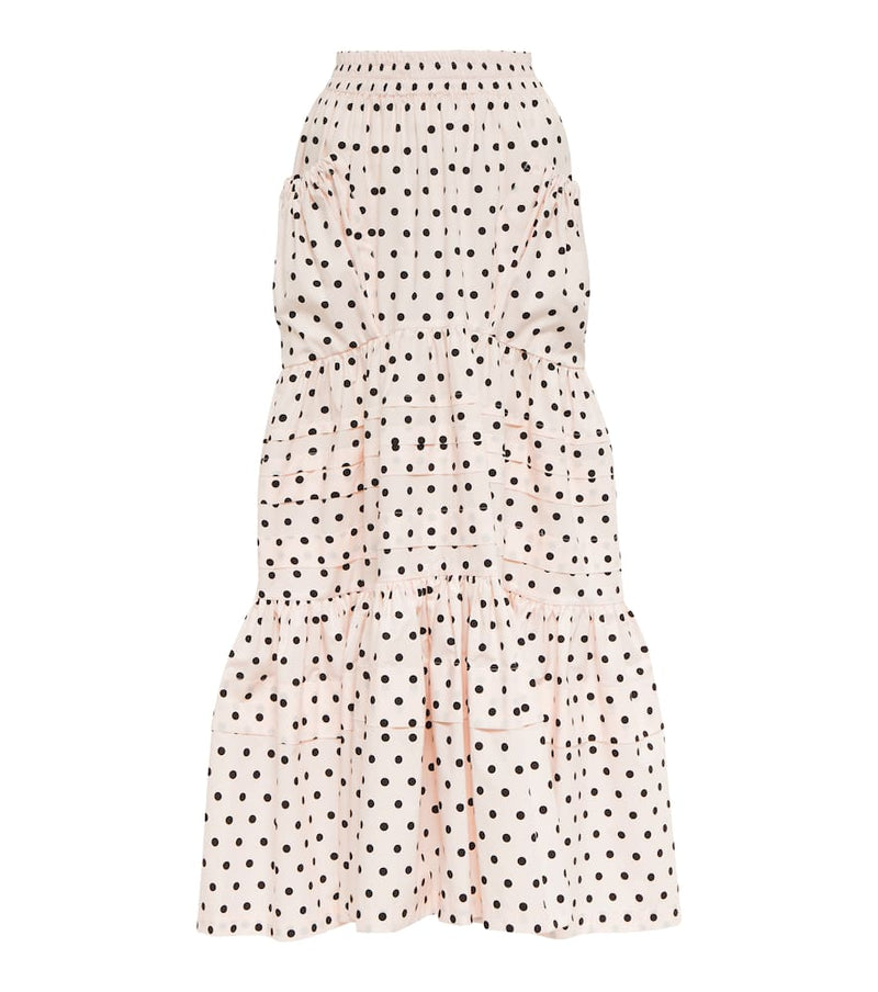 Plan C Polka-dot cotton poplin maxi skirt