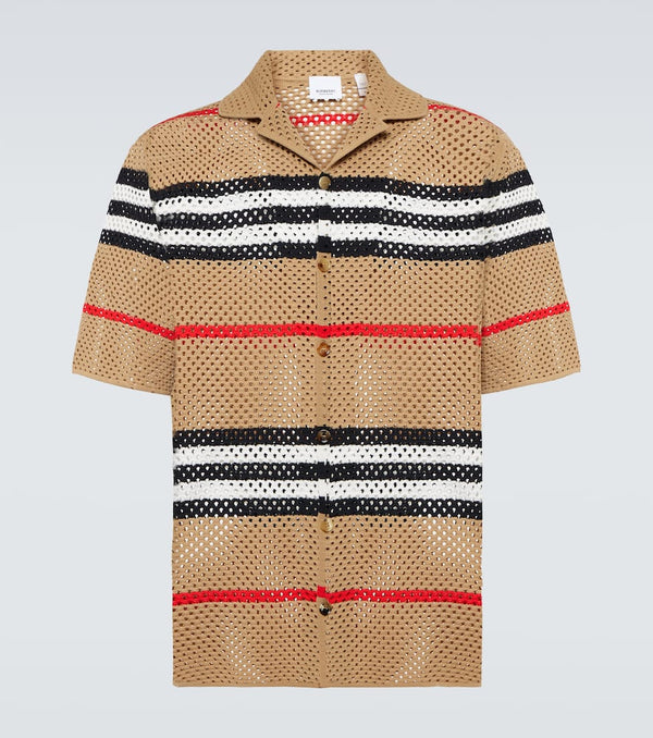 Burberry Open-knit striped shirt