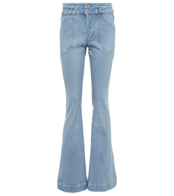Frame Double Button Flare high-rise jeans