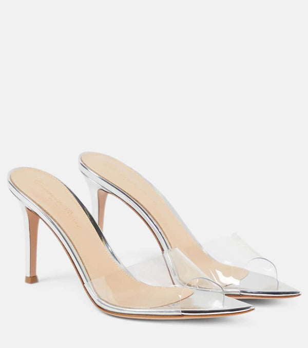 Gianvito Rossi Elle 85 PVC and leather mules