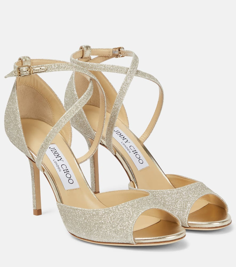 Jimmy Choo Emsy 85 glitter sandals