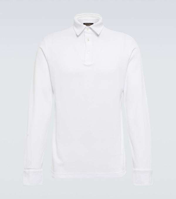 Loro Piana Cotton long-sleeved polo sweater