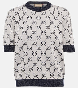 Gucci Cotton-blend lamé top