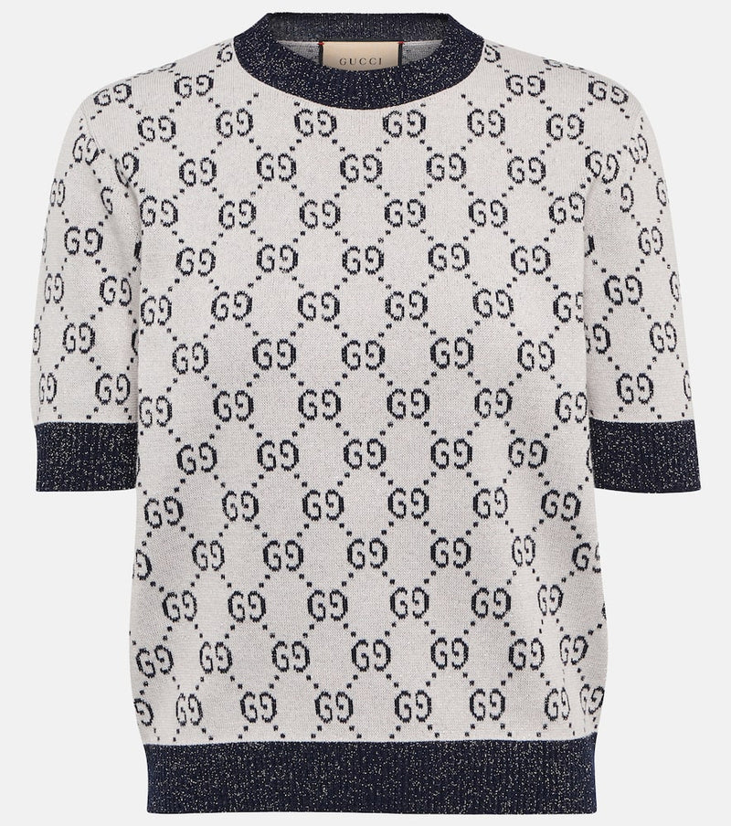 Gucci Cotton-blend lamé top