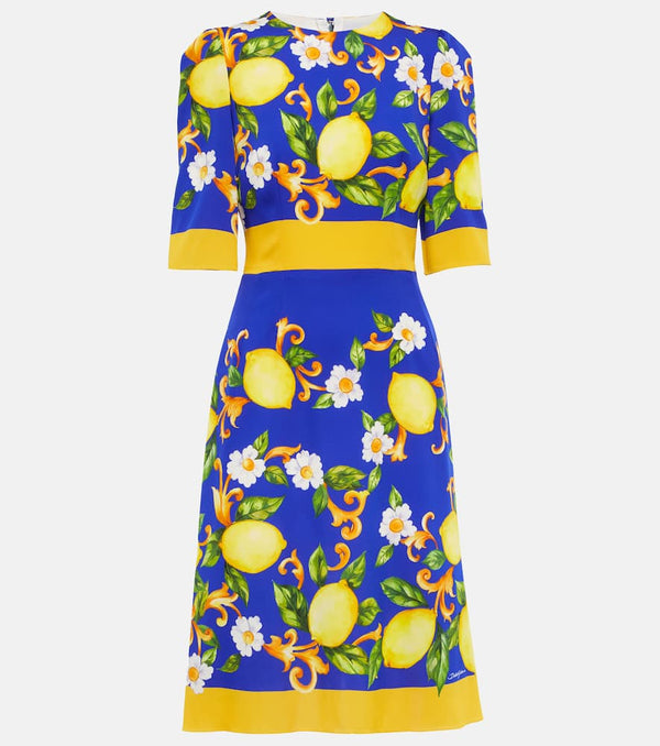 Dolce & Gabbana Printed silk-blend midi dress