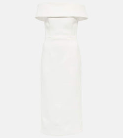 Rebecca Vallance Bridal Amore off-shoulder crêpe midi dress