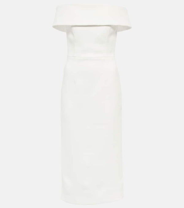 Rebecca Vallance Bridal Amore off-shoulder crêpe midi dress