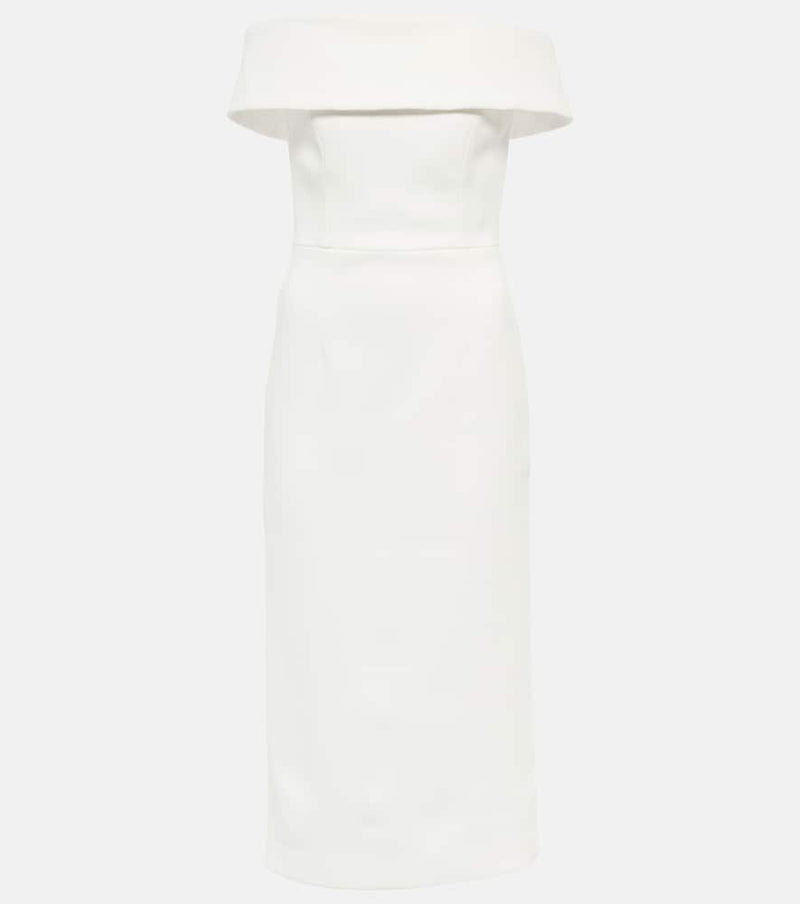 Rebecca Vallance Bridal Amore off-shoulder crêpe midi dress