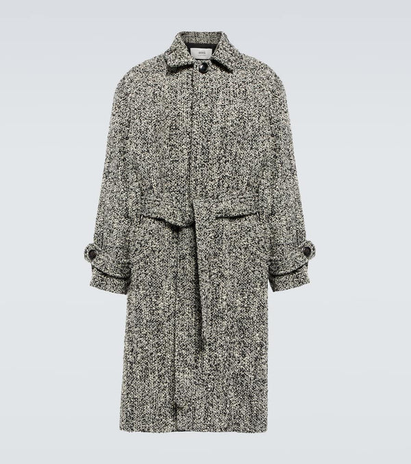 Ami Paris Belted wool-blend coat