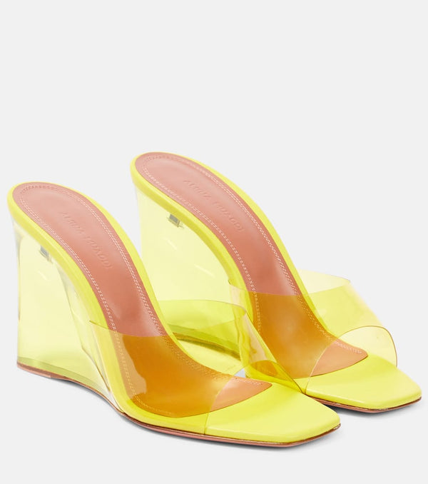 Amina Muaddi Lupita PVC wedge mules