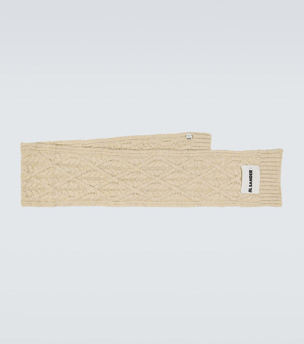 Jil Sander Cable-knit wool scarf
