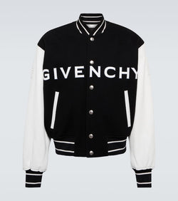 Givenchy Wool-blend and leather bomber jacket