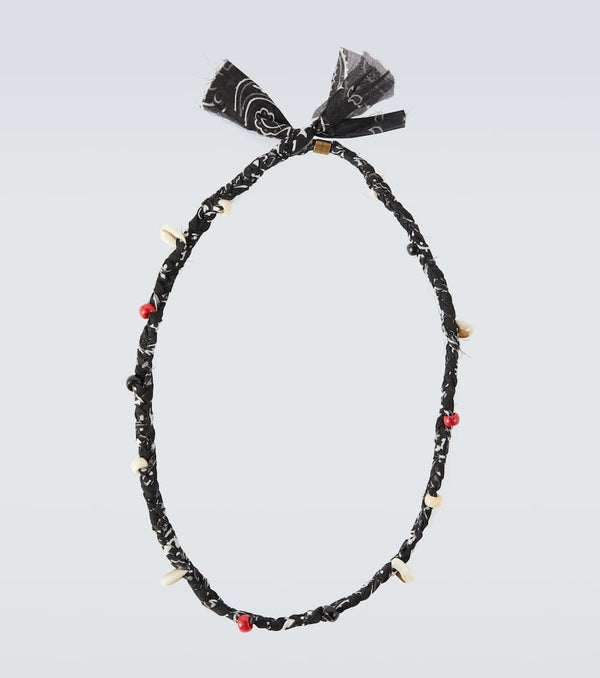 Alanui Embellished bandana-print necklace