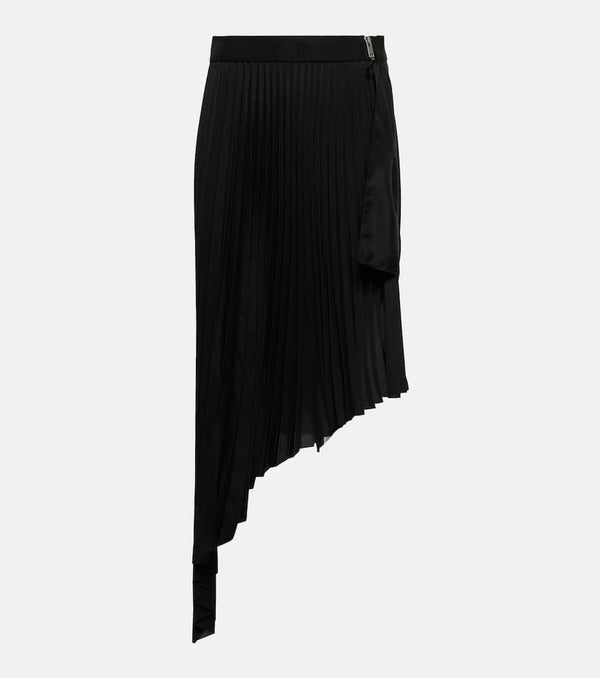 Givenchy Asymmetric pleated crêpe midi skirt