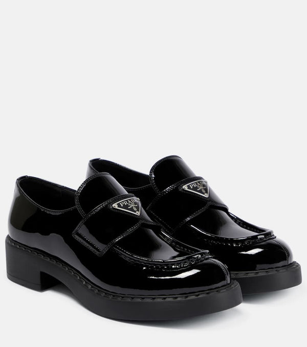 Prada Logo patent leather loafers