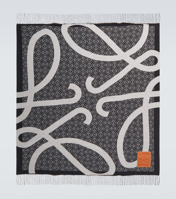 Loewe Anagram jacquard wool blanket