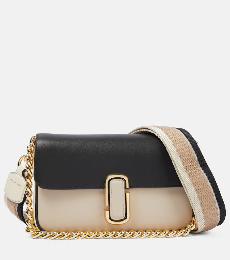Marc Jacobs The J Marc leather shoulder bag in Greige Multi