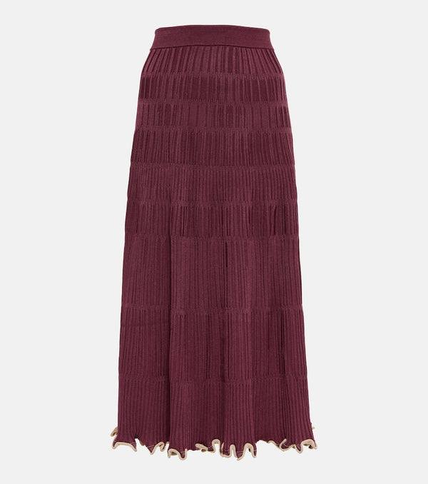 Simkhai Malia ribbed-knit midi skirt