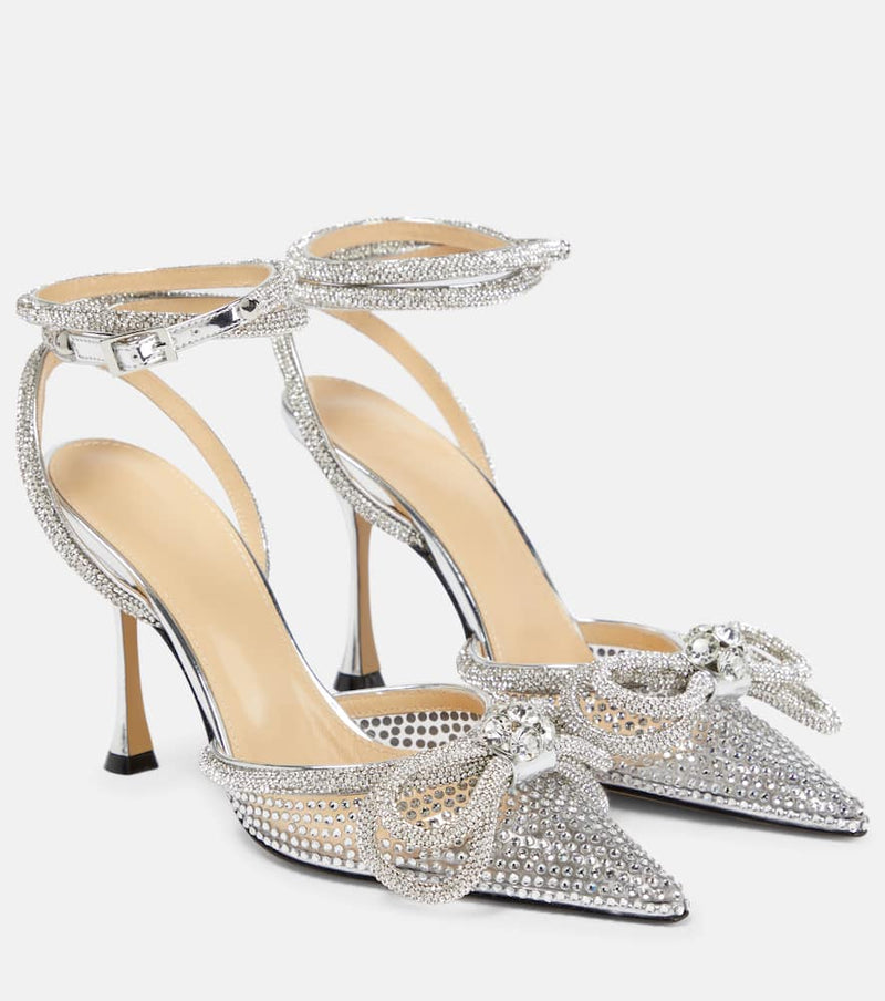 Mach & Mach Double Bow embellished PVC pumps