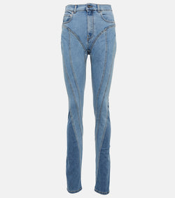 Mugler Seam-detail high-rise skinny jeans