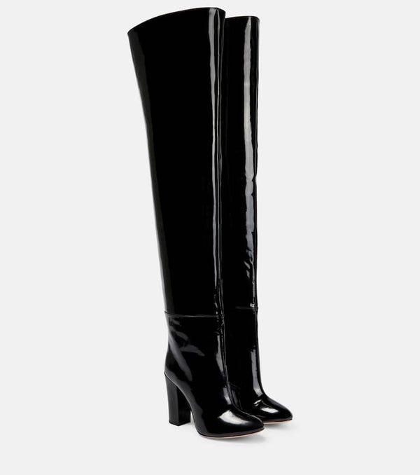 Giambattista Valli Suede-trimmed PVC knee-high boots