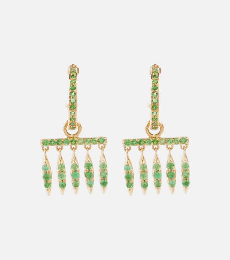 Ileana Makri 18kt gold earrings with tsavorites