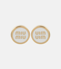 Miu Miu Logo enamel earrings