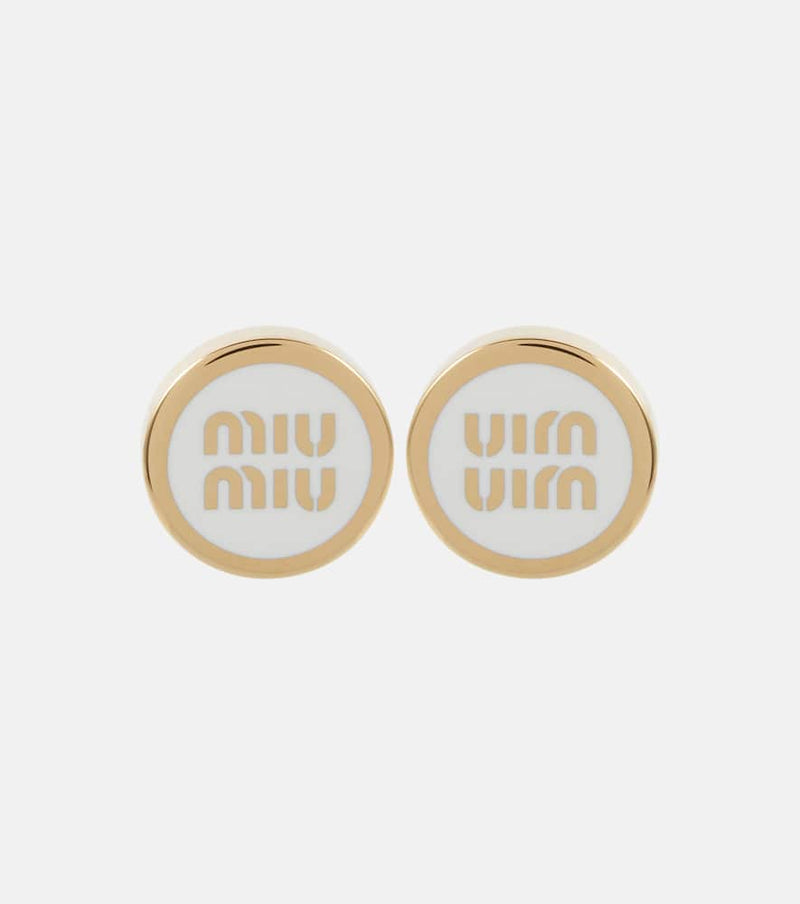 Miu Miu Logo enamel earrings