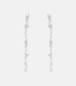 Suzanne Kalan Classic 18kt white gold drop earrings with diamonds