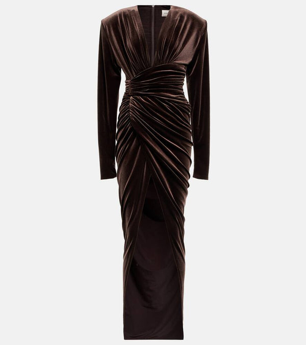 Alexandre Vauthier Ruched velvet maxi dress