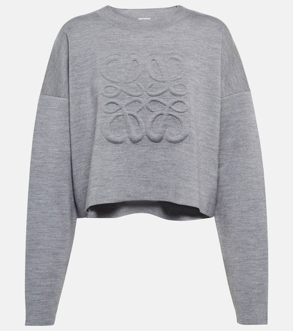 Loewe Anagram cropped wool-blend sweater