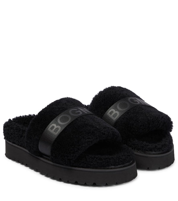 Bogner Logo shearling slides