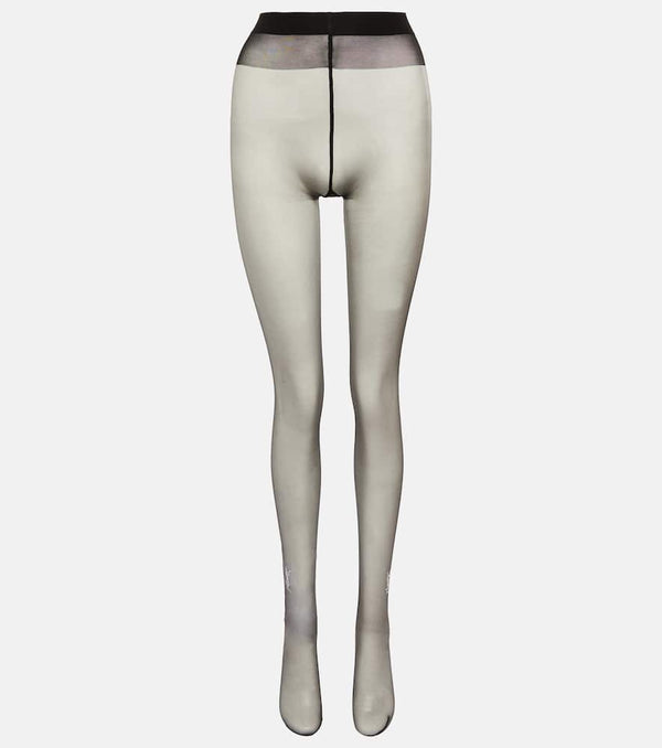 Saint Laurent Monogram crystal-embellished tights