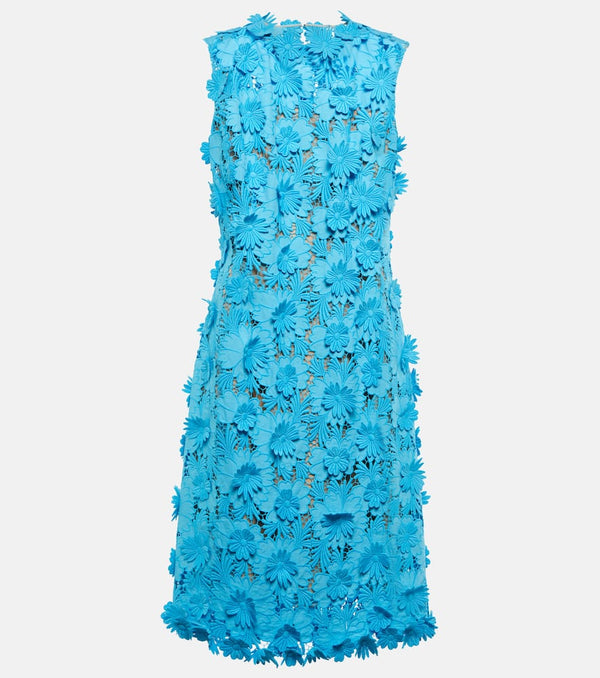 Oscar de la Renta Appliqué floral lace dress