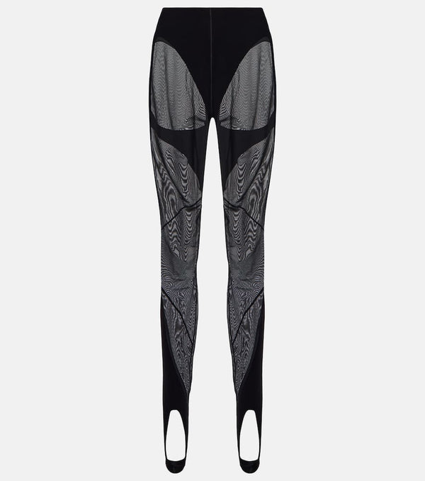 Wolford x Mugler Flock Shaping paneled stirrup leggings