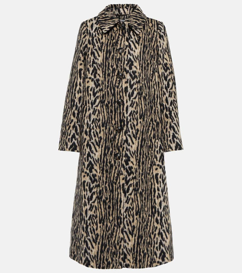 Rixo Milly leopard-print faux fur coat